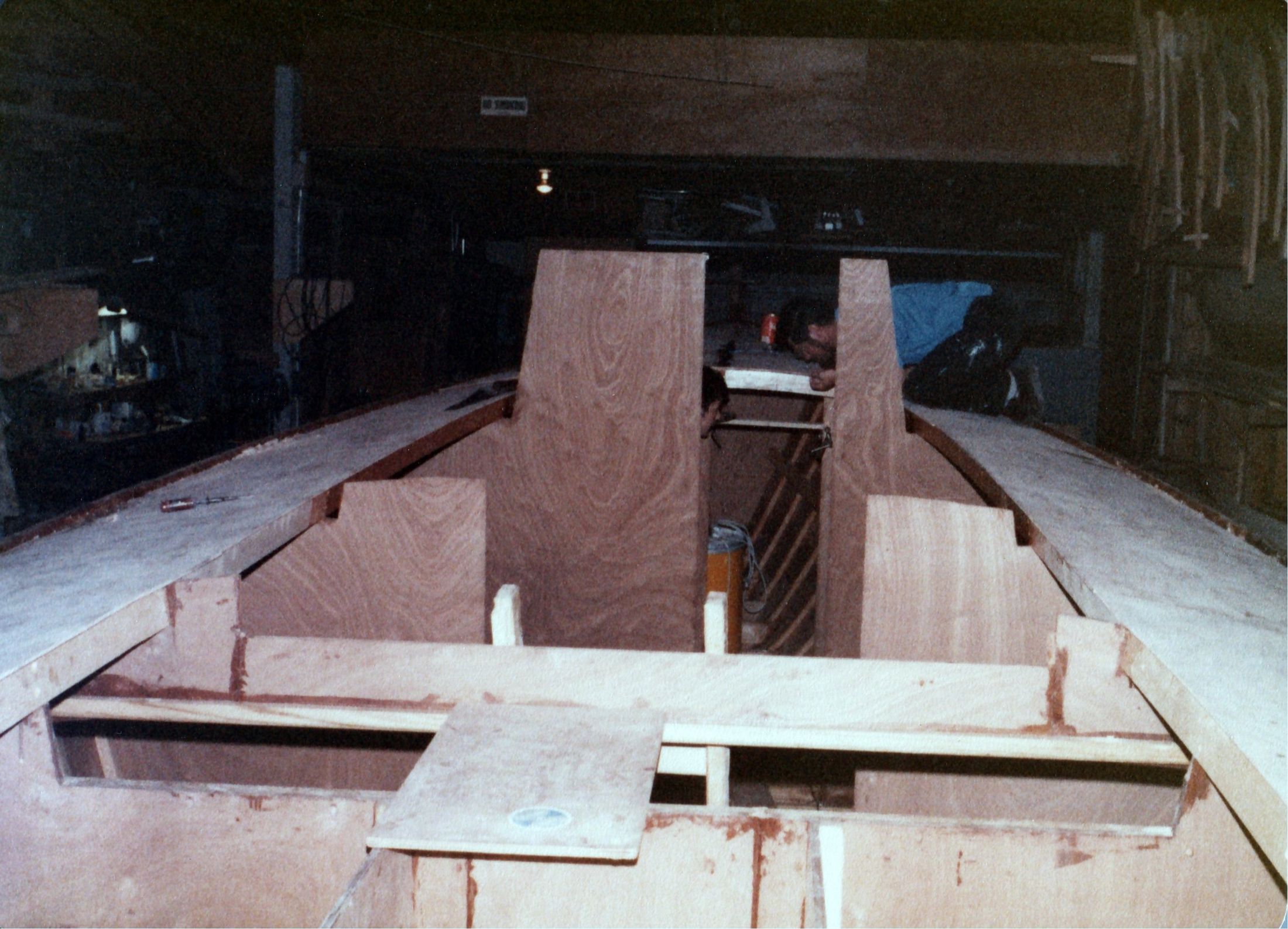 The main bulkhead from forward, beams across