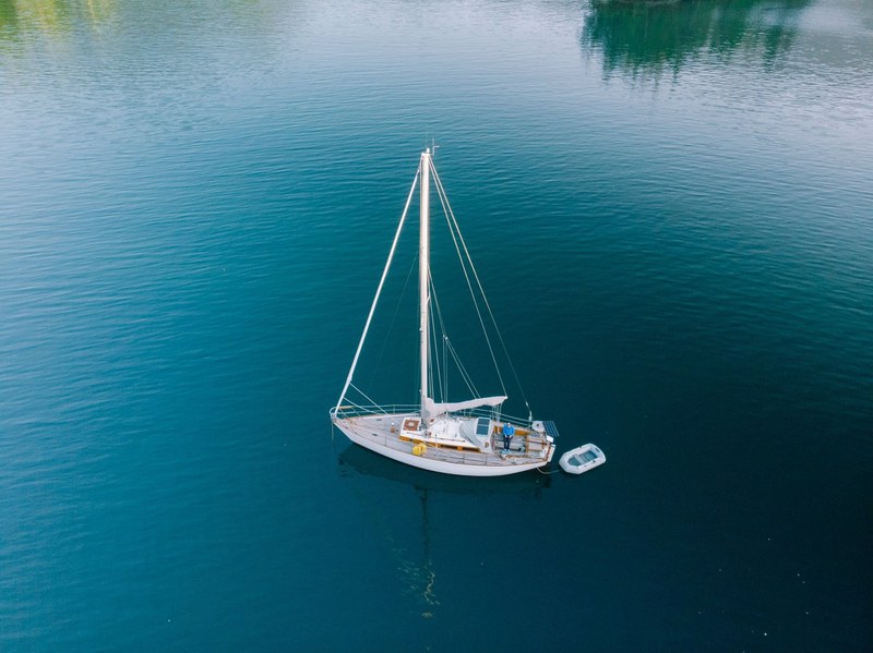 Jura at anchor, seen from above